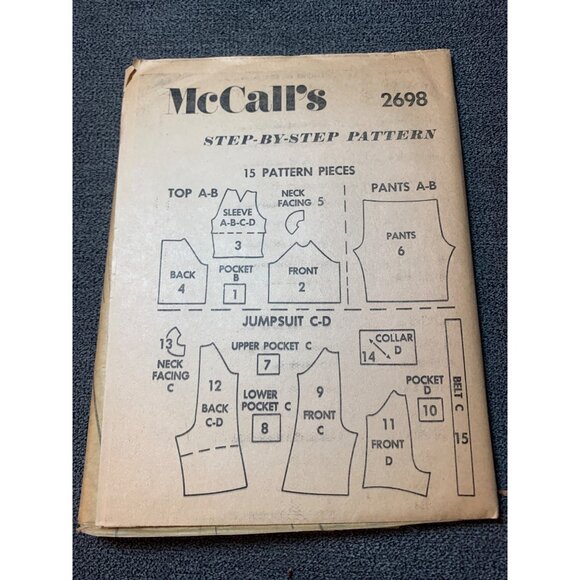 Vintage McCalls 2698 Childrens Jumpsuit Top Sewing Pattern Size 1 uncut 1970s - Picture 2 of 5